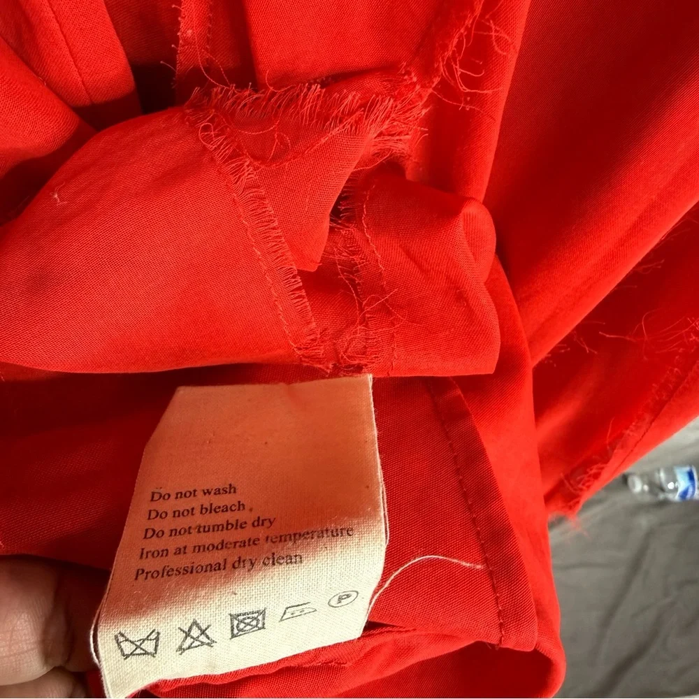 A.W.A.K.E. MODE Deconstructed Ruffled Midi Dress In Red Women's Size 36 US 4 - Picture 13 of 13